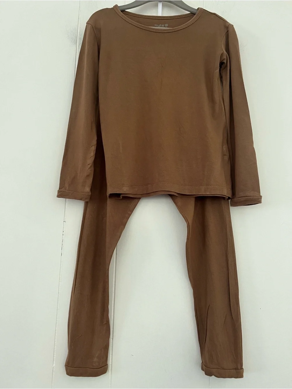 Kyte Baby Retired COFFEE 2-pc Long Sleve Pajama Set Size 5 Bamboo